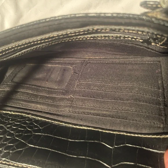 Unbranded Vegan Leather Purse Crocodile Print W Perfect Pockets &Built In Wallet - Picture 10 of 16